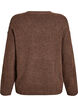 Loose knit sweater with prominent seams, Brown, Packshot image number 1