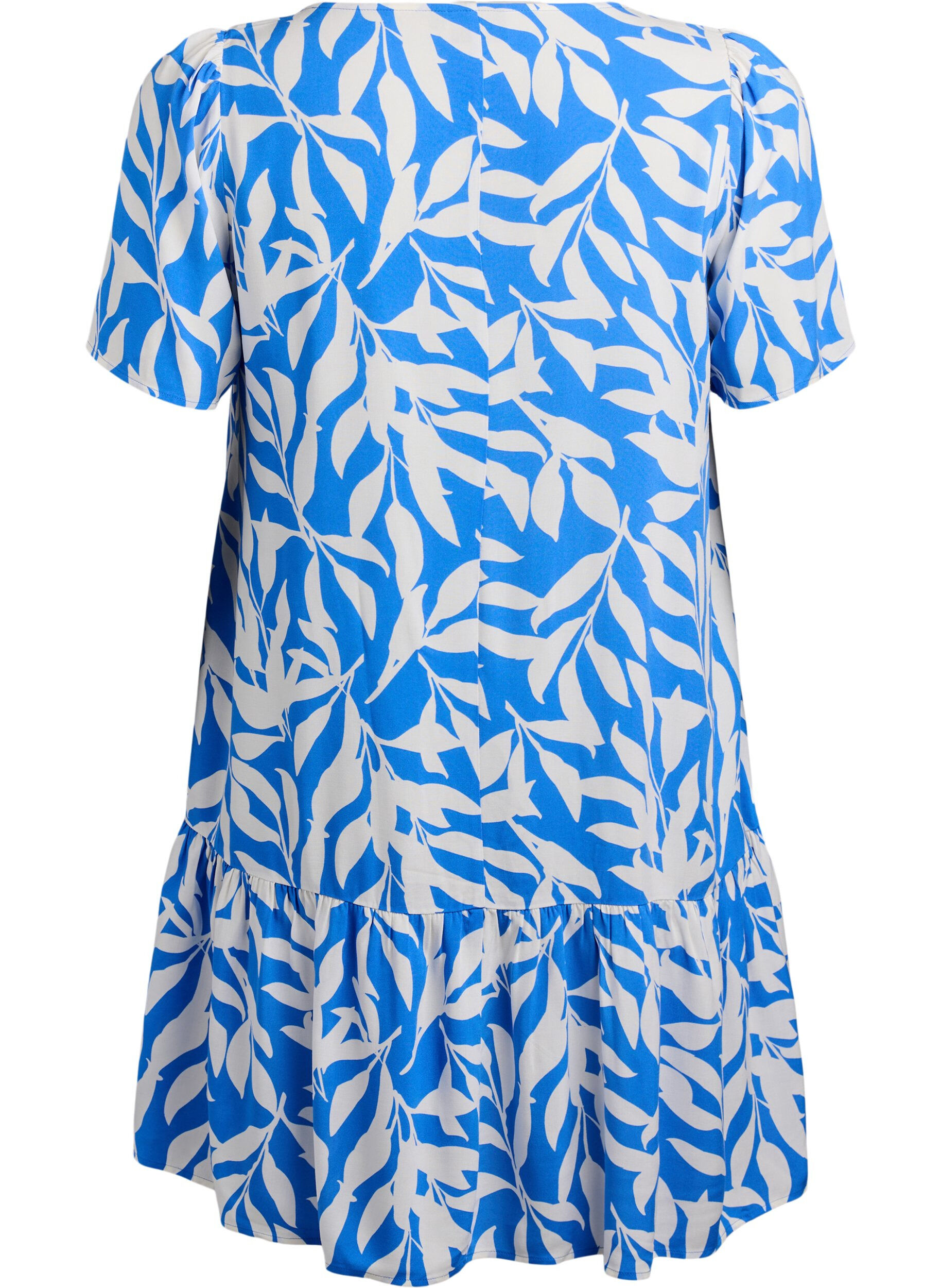 Zizzifashion FLASH - Dress in viscose with cutline, Blue, Packshot image number 1