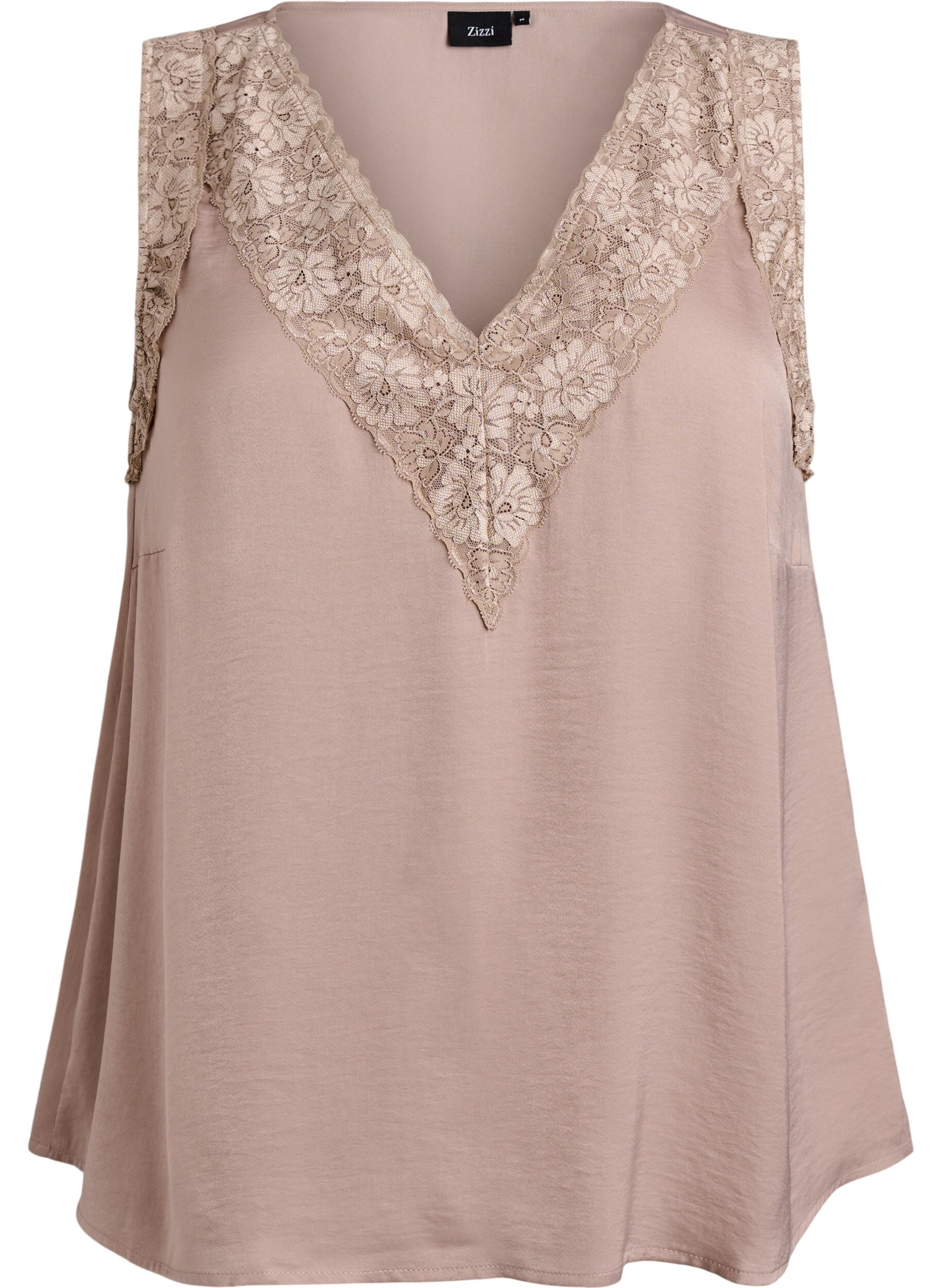 Sleeveless top with lace