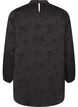 Satin blouse with tone-on-tone pattern, Black, Packshot image number 1