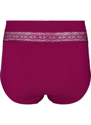 Super high-waisted knickers with lace, Magenta purple, Packshot image number 1