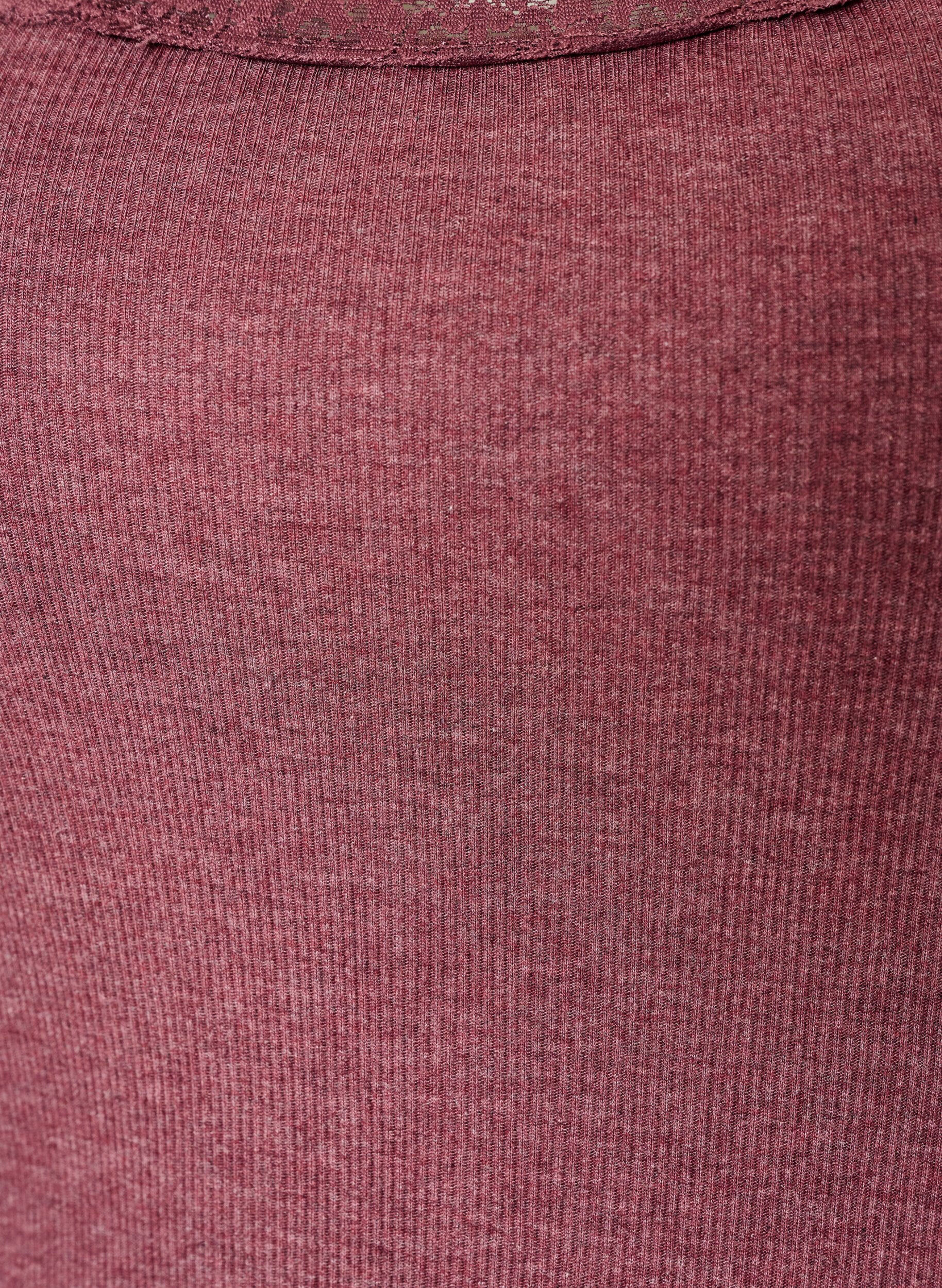 ZizzifashionRibbed top with lace trim, Red, Packshot image number 2