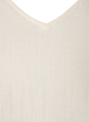 Cotton blouse with embroidery and short sleeves, Buttercream, Packshot image number 2