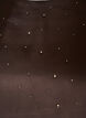 Satin blouse with rhinestones and elbow-length sleeves, Brown, Packshot image number 2