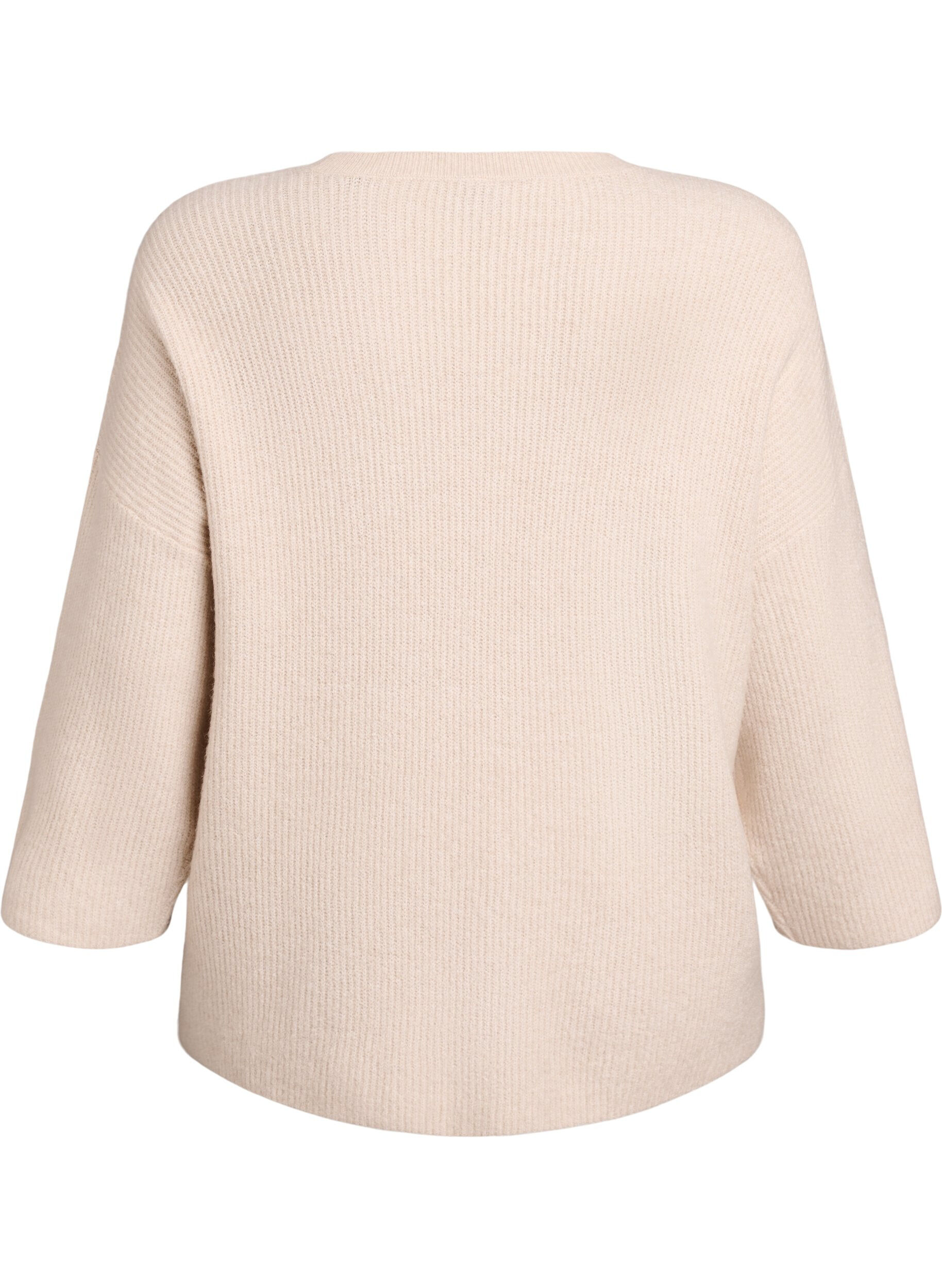 Zizzifashion Loose knit with 3/4-sleeves, Beige, Packshot image number 1