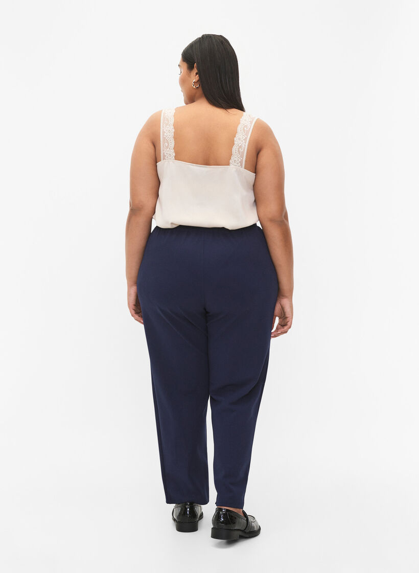 Trousers with straight fit, Blue, Model image number 1