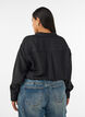 Loose shirt with V-neck, Black, Model image number 2