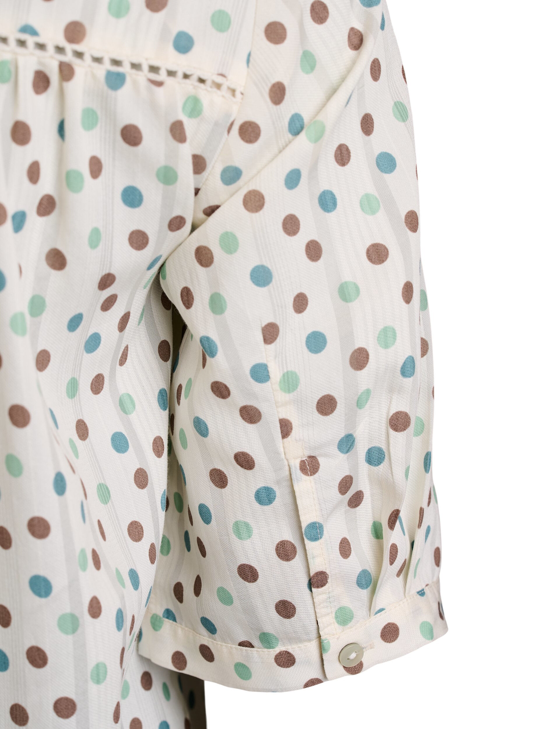 Zizzifashion Blouse with print and 1/2 sleeves, White, Packshot image number 3