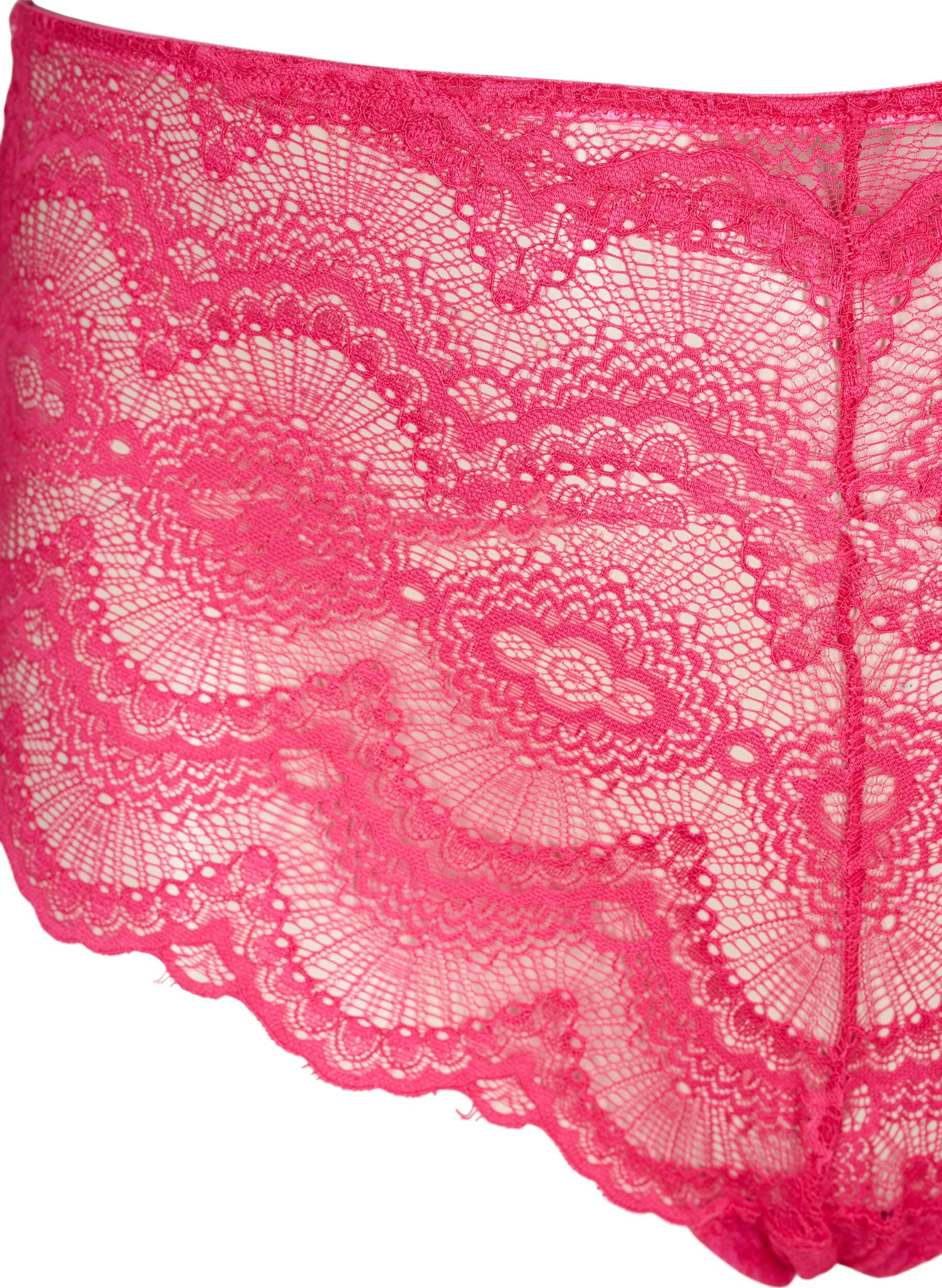 Zizzifashion 2 pack hipster panties in lace quality, Love Potion/Black, Packshot image number 3