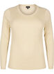 Tight-fitting knitted blouse with glitter thread, Beige, Packshot image number 0