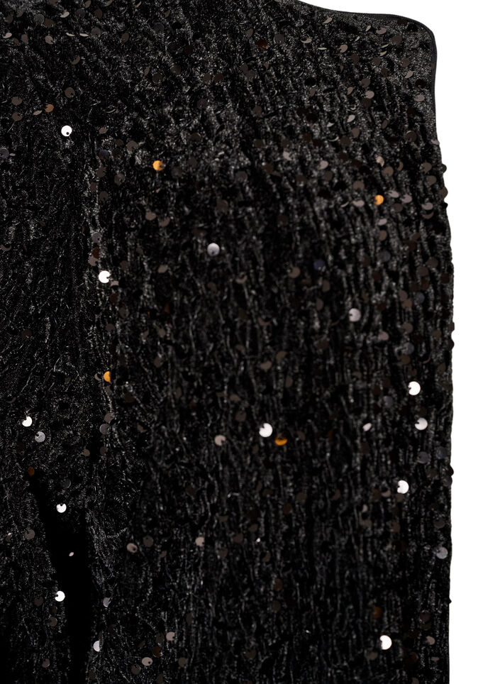 Cardigan with sequins and 3/4 sleeves, Black, Packshot image number 2