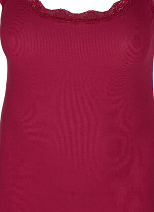 Top with lace trim, Carmine, Packshot image number 2