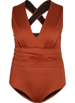 Swimsuit with a crossed back, Copper As ss, Packshot image number 0