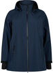 Short softshell jacket with detachable hood, Blue, Packshot image number 0