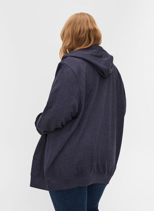 Sweat cardigan with hood and pocket, Night Sky Mel, Model image number 1