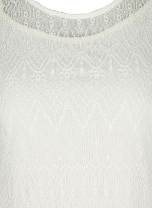 Lace blouse with short sleeves, Vanilla Ice, Packshot image number 2