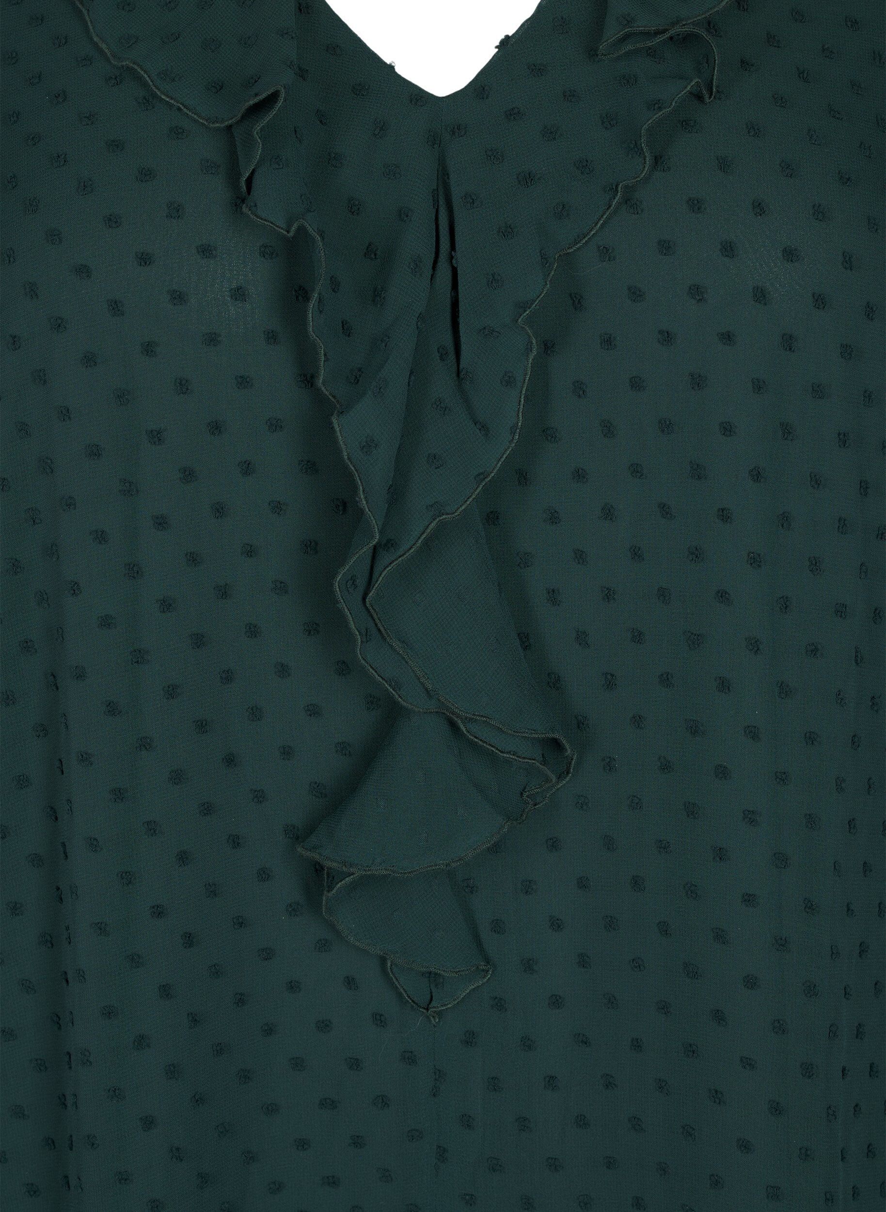 Zizzifashion Tunic with ruffles and dotted texture, Scarab, Packshot image number 2