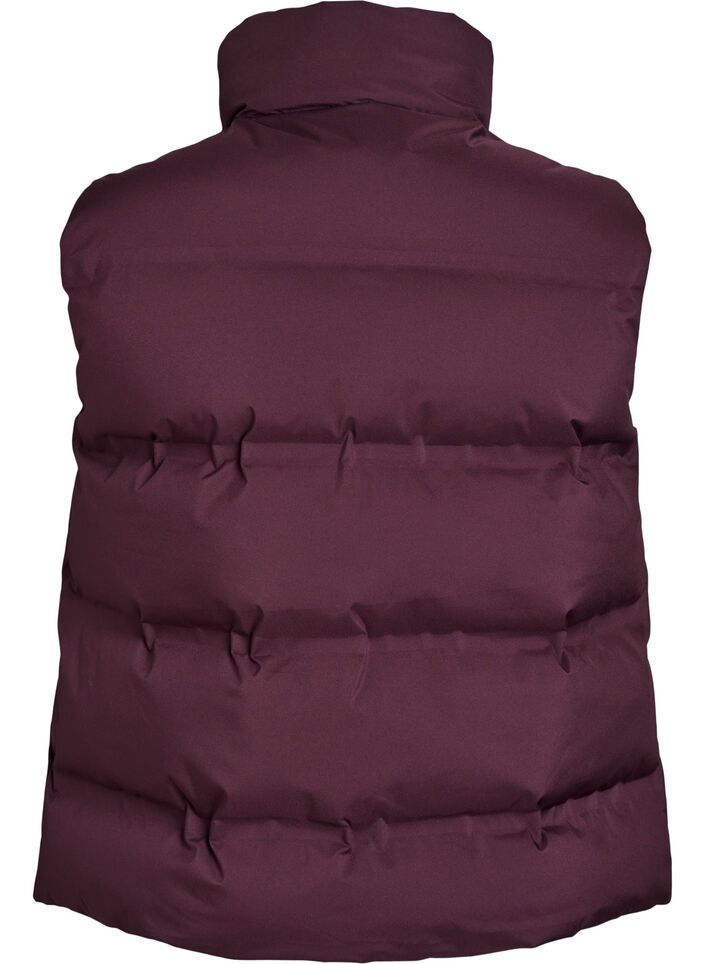 Short puff vest with high collar, Dark Bordeaux, Packshot image number 1