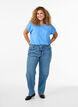 Short sleeved cotton blend t-shirt, Blue, Model image number 1