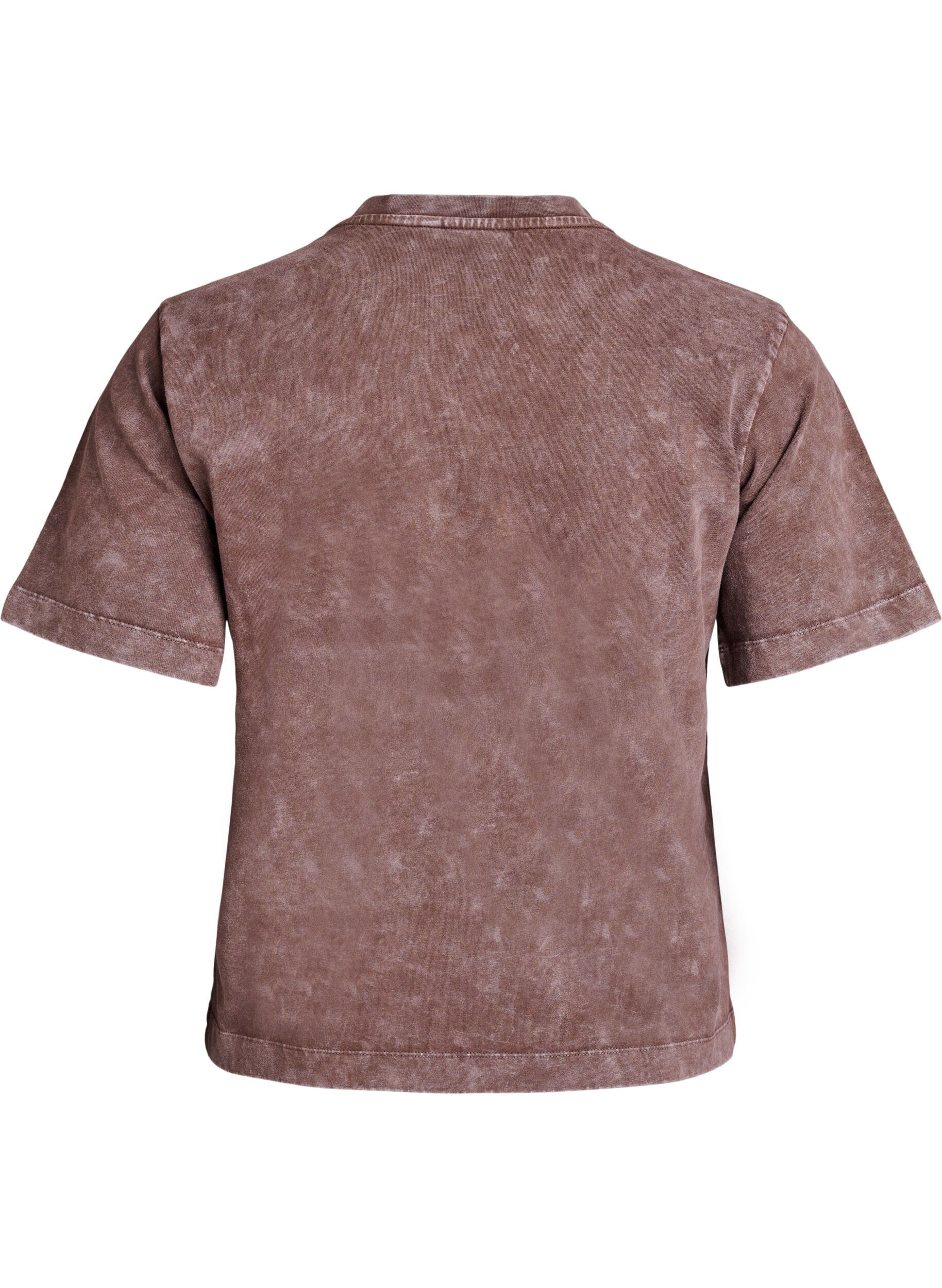 Zizzifashion Cotton T-shirt with front print, Brown, Packshot image number 1