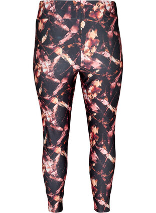 Cropped sports tights with print, Soft Bloom, Packshot image number 1
