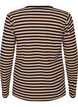 Striped blouse with long sleeves, Brown, Packshot image number 1