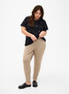 Cropped trousers with pockets, Beige, Model image number 0