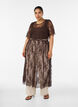Sheer lace midi dress with short sleeves, Brown, Model image number 0
