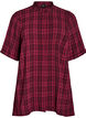 Tunic with short sleeves and checkered pattern, Dark Bordeaux, Packshot image number 0