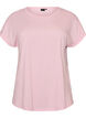 Short-sleeved cotton blend T-shirt, Rose, Packshot image number 0