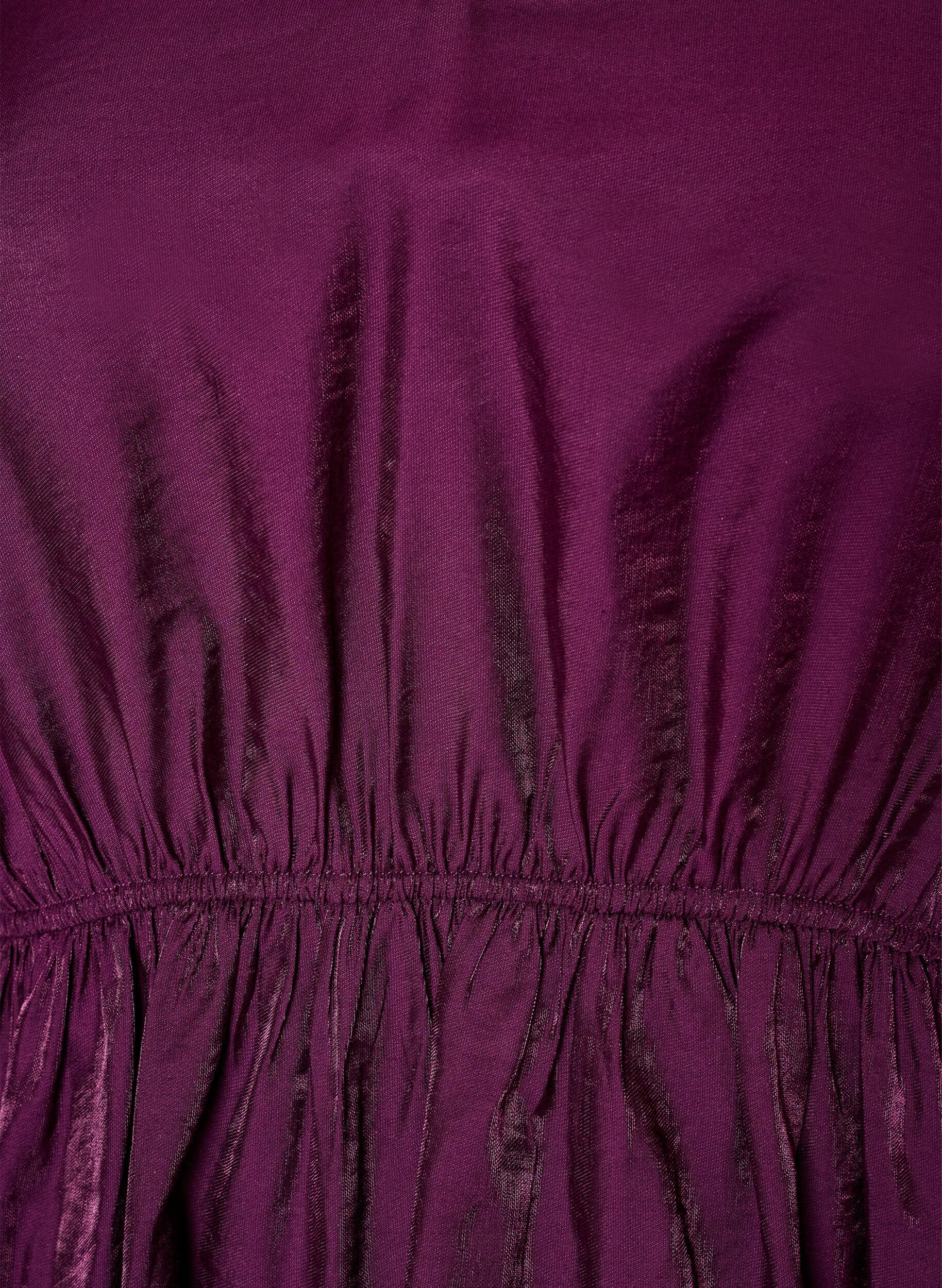 ZizzifashionShiny viscose blouse with peplum effect, Purple, Packshot image number 2