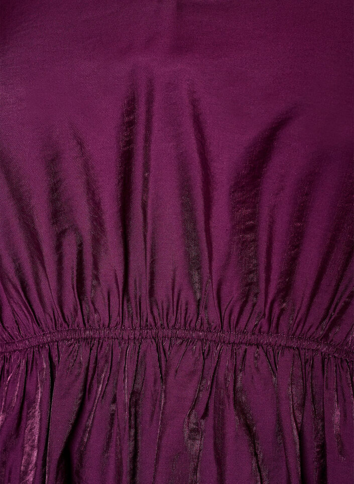Shiny viscose blouse with peplum effect, Purple, Packshot image number 2