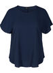 Blouse with short sleeves and a round neckline, Blue, Packshot image number 0