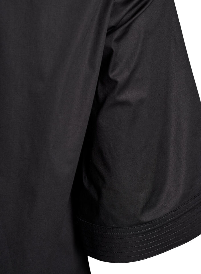 Blouse with stitching details and 3/4 sleeves, Black, Packshot image number 3