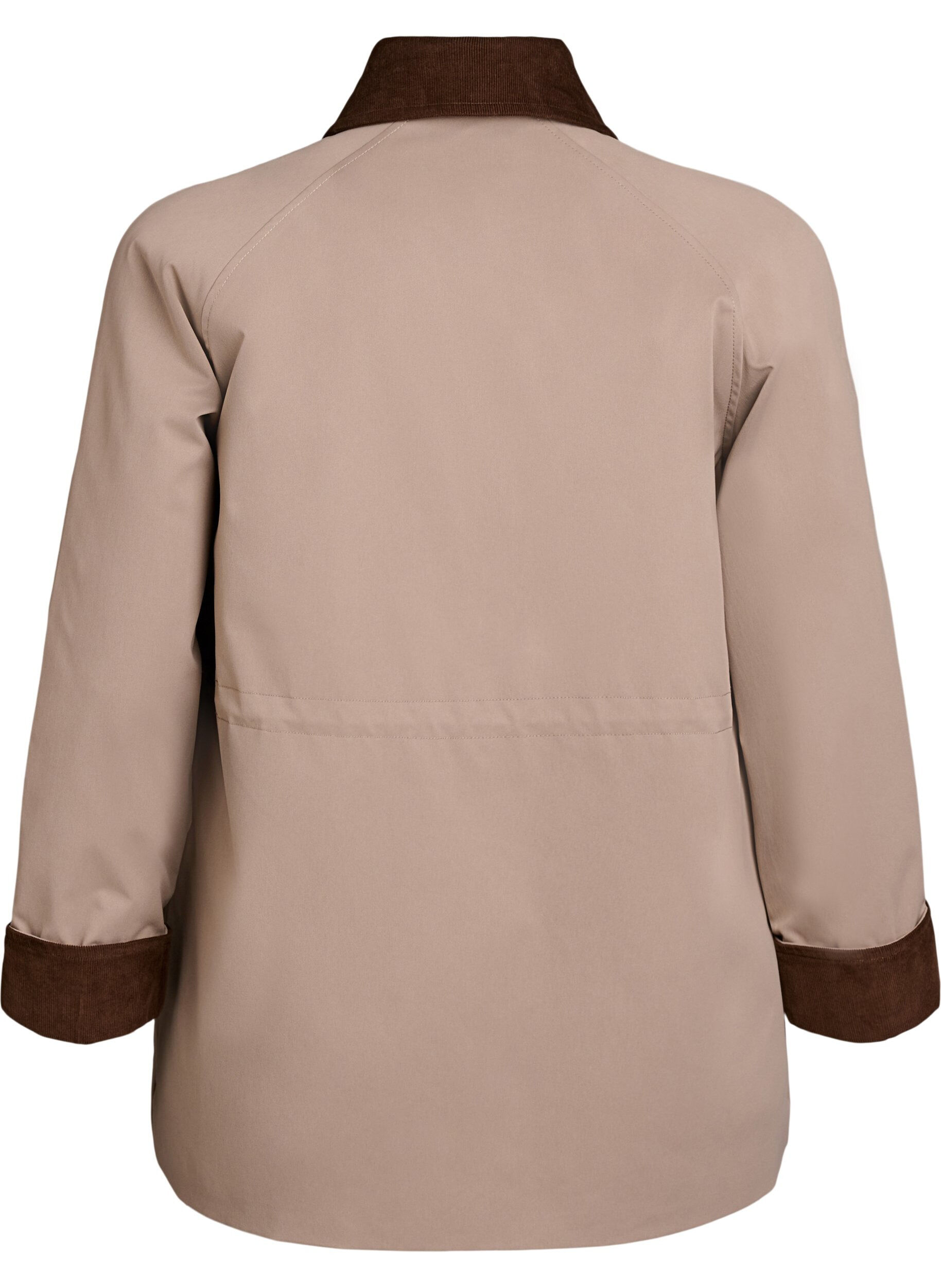 Zizzifashion Spring jacket with contrasting corduroy details, Desert Taupe, Packshot image number 1