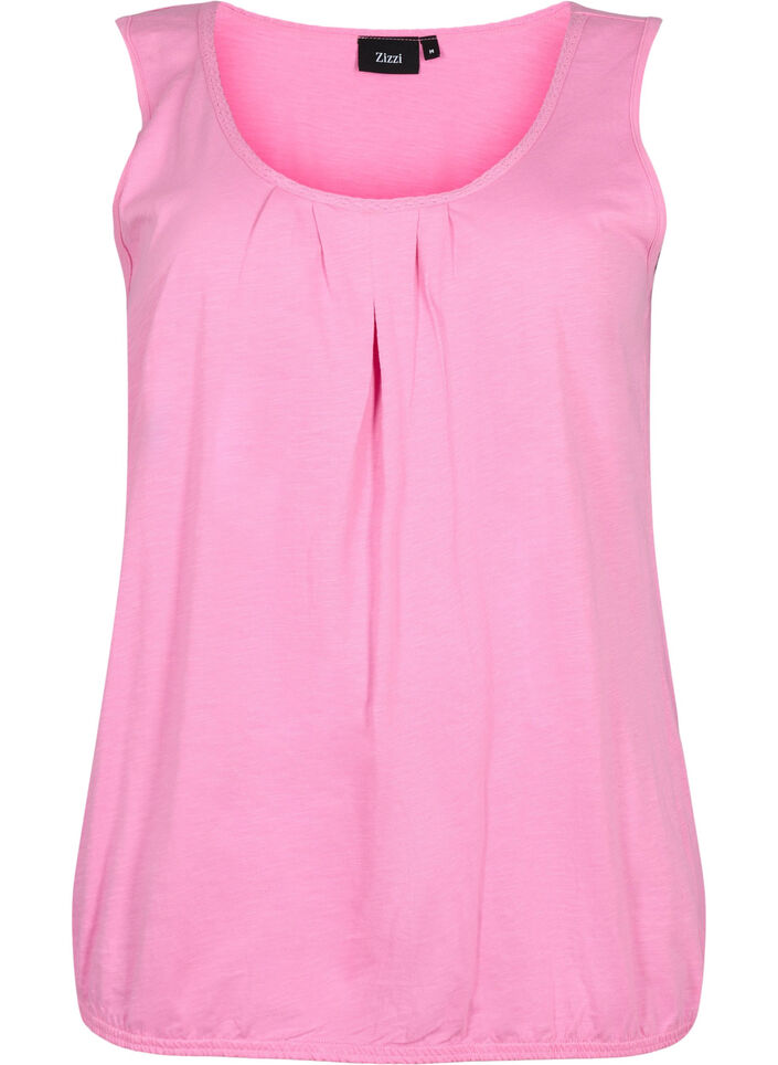 2-pack cotton top with lace trim, Rosebloom / Black, Packshot image number 2