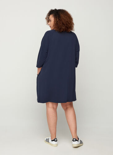 Sweater dress with 3/4-length sleeves and pockets, Night Sky, Model image number 1