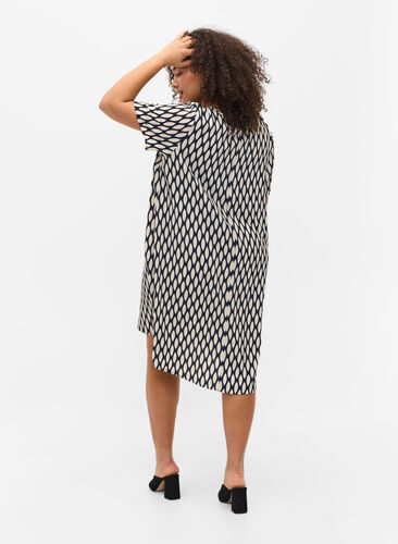 Dress with shorts sleeves, Oval AOP, Model image number 1