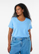Basic plain cotton t-shirt, Light Blue, Model image number 0