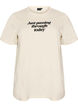 Cotton T-shirt with text print, White, Packshot image number 0