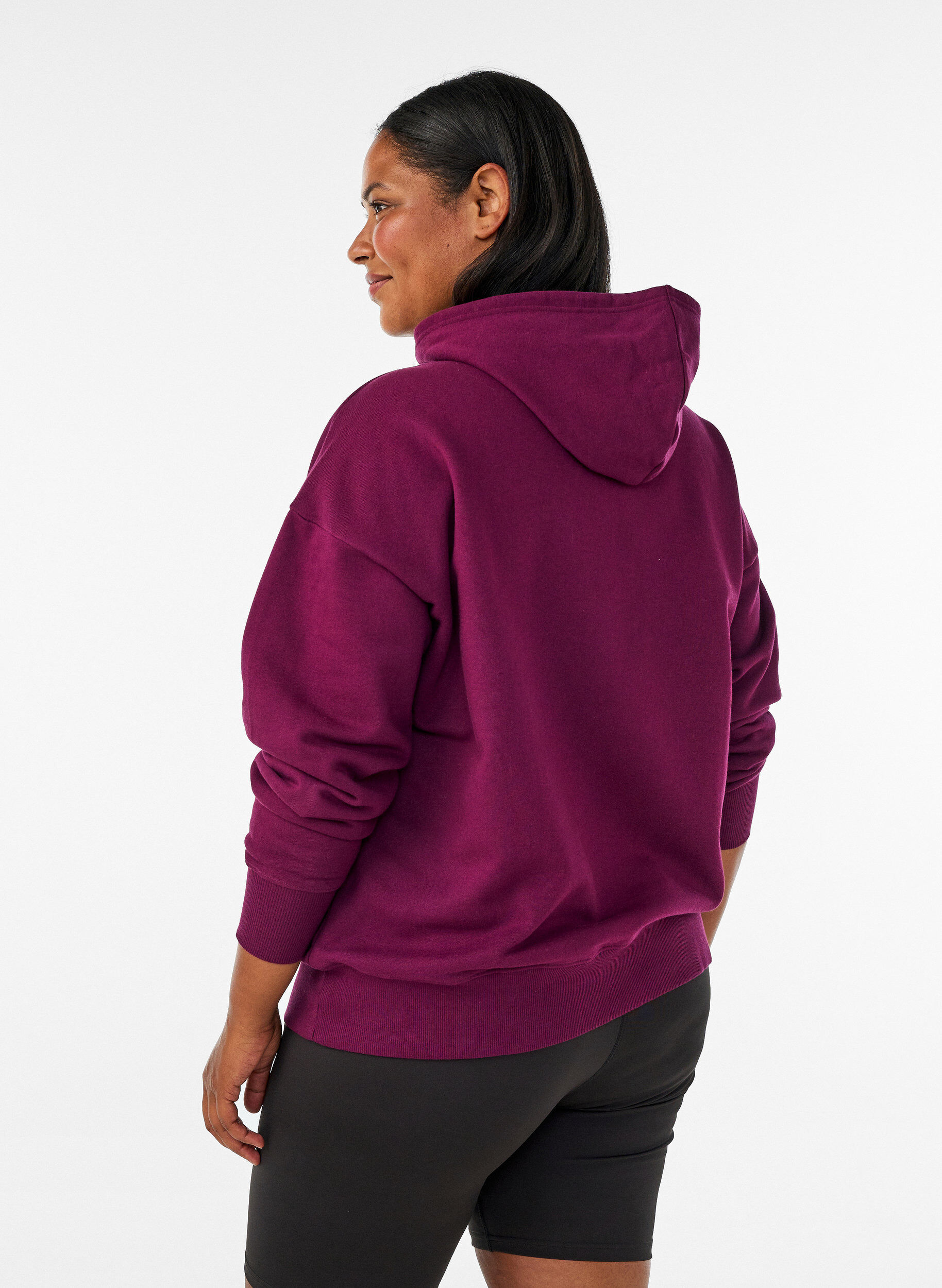 ZizzifashionHoodie with chest print, Purple, Model image number 2