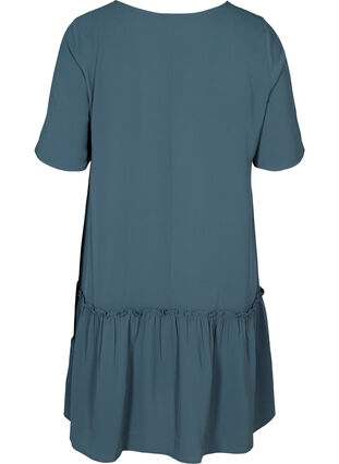 Short dress with ruffled hem, Dark Slate, Packshot image number 1