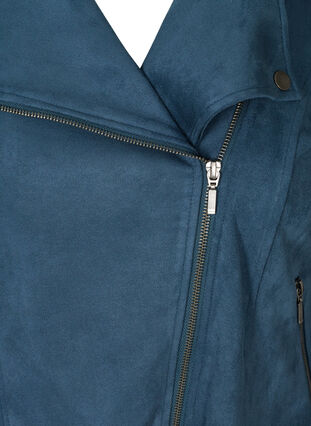 Faux suede jacket with an edgy zip, Dark Slate, Packshot image number 2