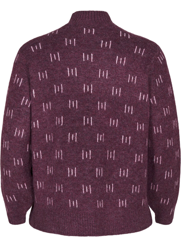 Knitted blouse with pattern and high neck, Potent P. Mel. Comb, Packshot image number 1