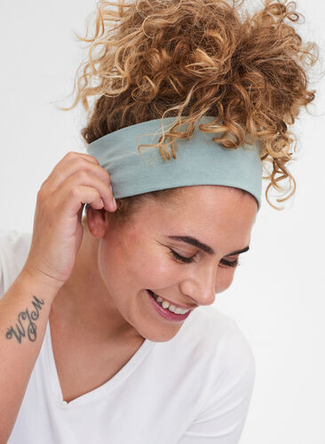 Cotton hairband, Silver Blue, Model image number 0