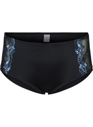 Briefs with mesh and colored lace, Black Blue Comb, Packshot image number 0