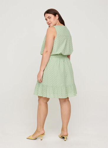 Cotton skirt with broderie anglaise, Silt Green, Model image number 1