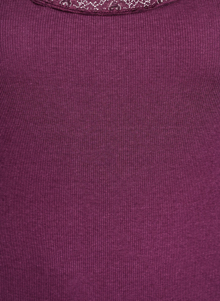 Top with lace trim, Dark Bordeaux, Packshot image number 2