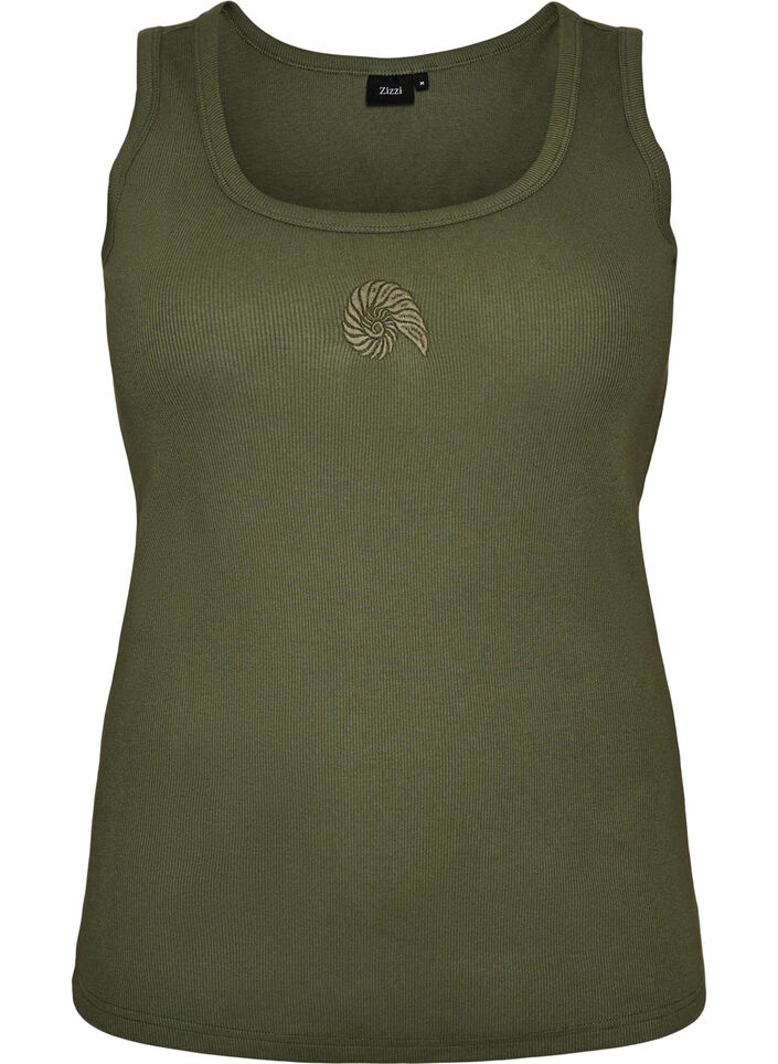 Fitted top with motif, Green, Packshot image number 0