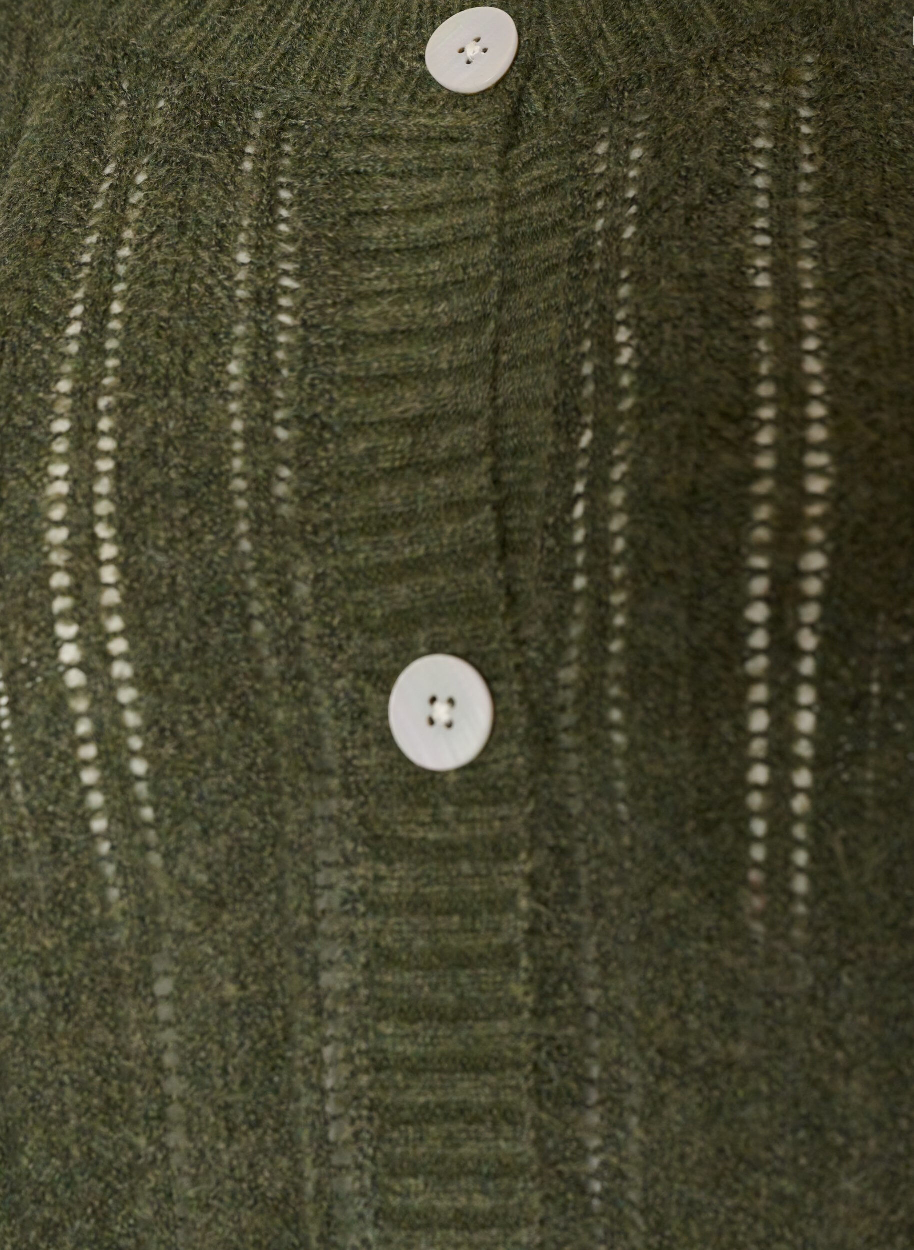 ZizzifashionKnitted cardigan with openwork pattern, Green, Packshot image number 2